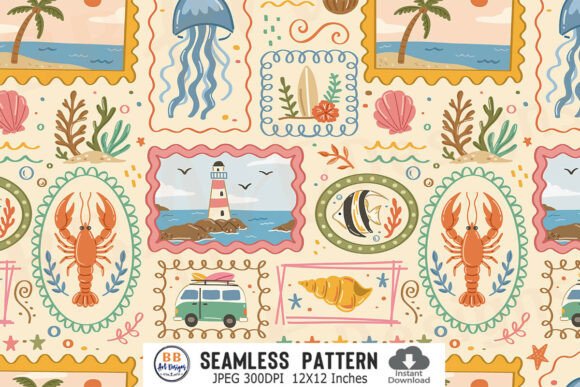 Download Beach Summer Pattern Ocean Coastal Paper - Pattern Collection