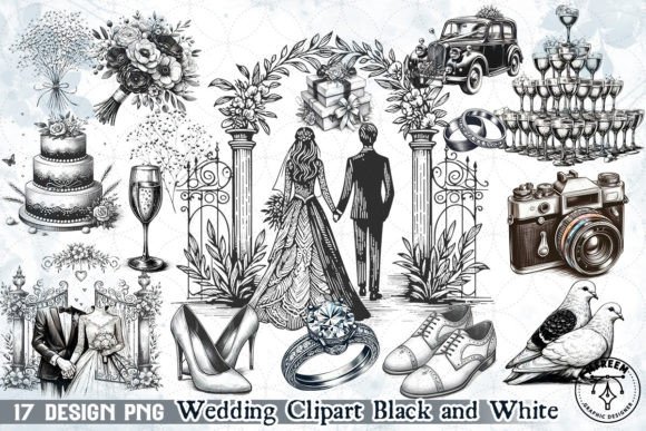 Download Wedding Black and White Clipart - Black and white clipart Collection