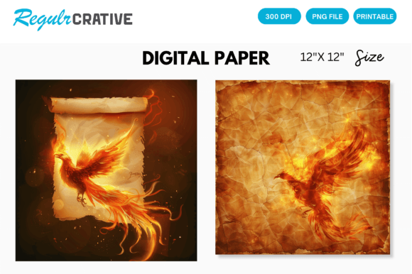 Download Phoenix Fantasy Magic Digital Pattern - Pattern Collection