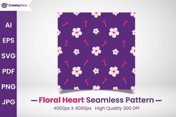 Download Seamless Floral Heart Pattern and Paper - Pattern Collection