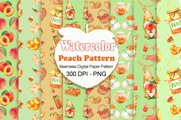 Download Watercolor Peach Pattern - Pattern Collection