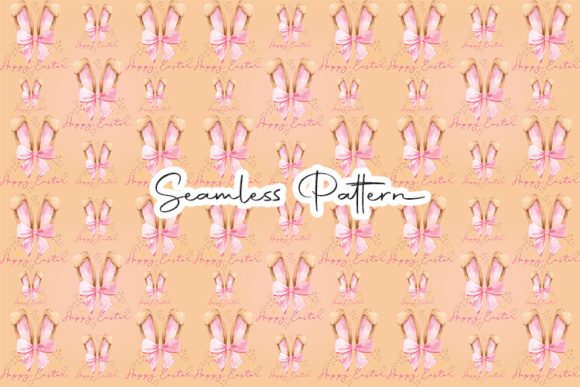 Download Easter Bunny Ears &amp; Bow Peach Pattern - Pattern Collection