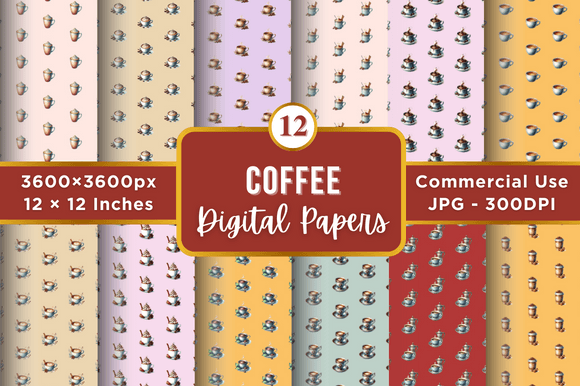 Download Coffee Digital Paper Patterns - Pattern Collection