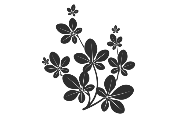 Download Floral Decorative Element. Black Leaves - Black Collection