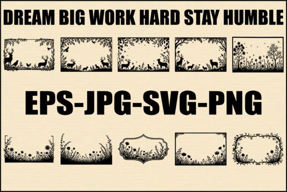 Download Black and White Frame Nature SVG Bundle - Black Collection