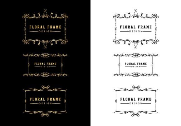 Download Elegant Decorative Black Floral Frame - Black Collection