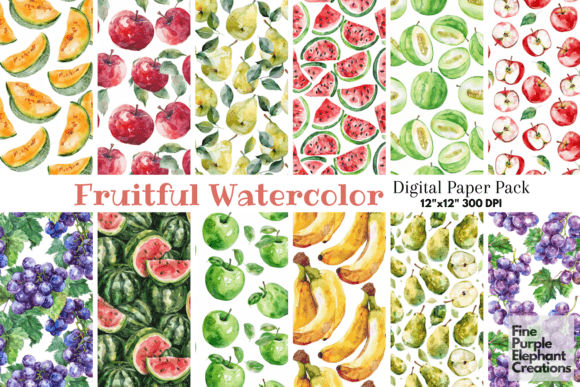 Download Fruit Pattern Watercolor Summer Foodie - Pattern Collection