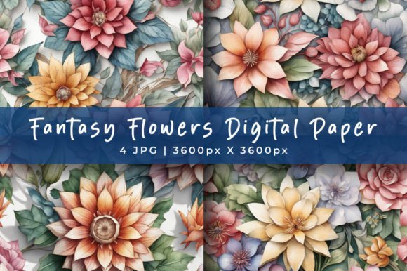 Download Fantasy Flowers Digital Paper Pattern - Pattern Collection