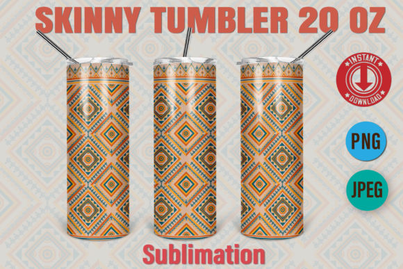 Download 20oz Skinny Tumbler Pattern Ethnic 64 - Pattern Collection