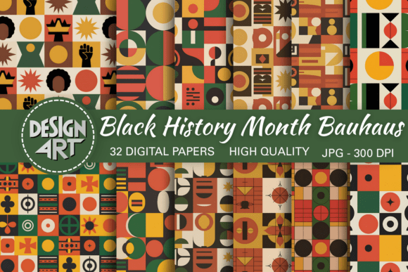 Download Black History Month Bauhaus Pattern - Pattern Collection