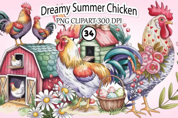Download Dreamy Summer Chicken Barn Clipart - Summer Collection