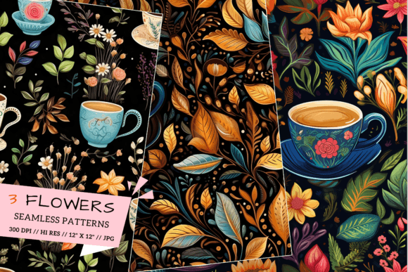 Download Whimsical Coffee Digital Paper, Patterns - Pattern Collection