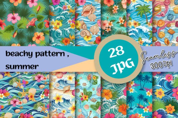 Download Beachy Seamless Pattern ,Summer Pattern - Pattern Collection