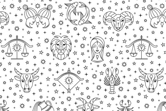 Download Pattern with Zodiac Signs and Stars. - Pattern Collection