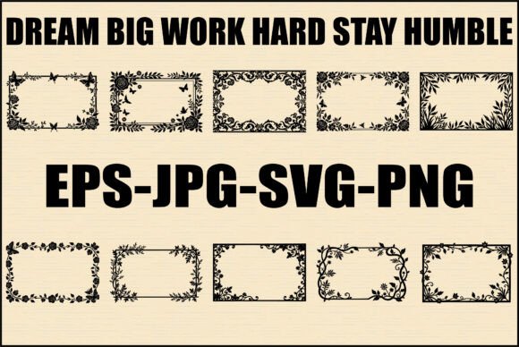 Download Black and White Frame Nature SVG Bundle - Black Collection