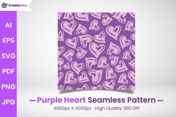 Download Purple Seamless Heart Pattern and Paper - Pattern Collection