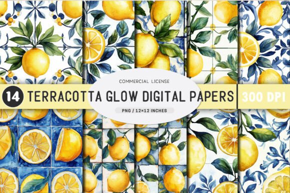 Download Watercolor Lemon Pattern - Pattern Collection