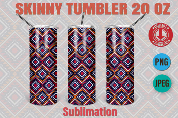 Download 20oz Skinny Tumbler Pattern Ethnic 227 - Pattern Collection