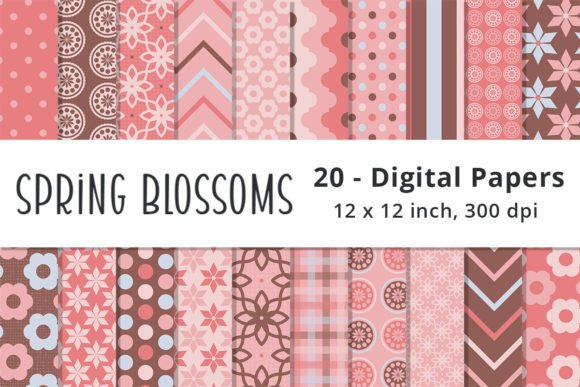Download Pink and Brown Digital Paper Patterns - Pattern Collection