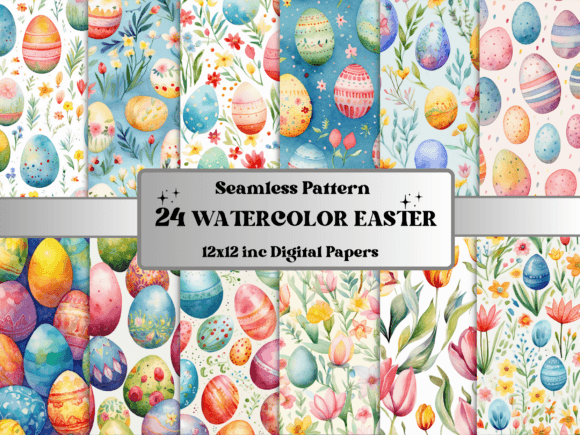 Download Seamless Watercolor Easter Pattern Paper - Pattern Collection