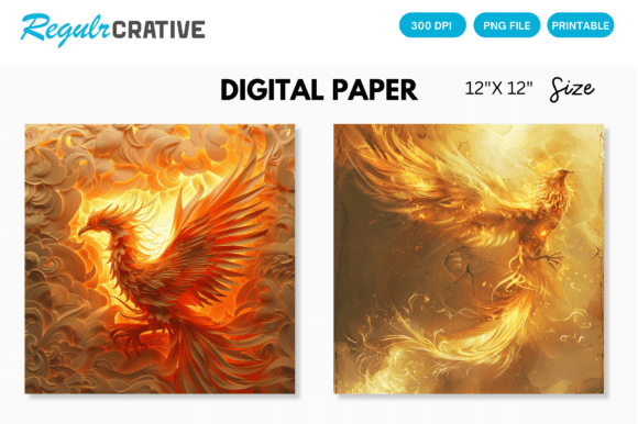 Download Phoenix Fantasy Magic Digital Pattern - Pattern Collection